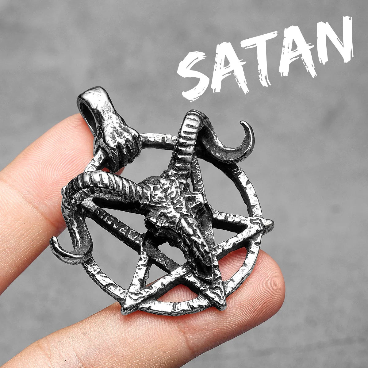 Devil Satan Pendant Retro Goat Horn Necklaces 316L Stainless Steel Men Chain Punk Rock Jewelry for Male Biker Friend Accessories