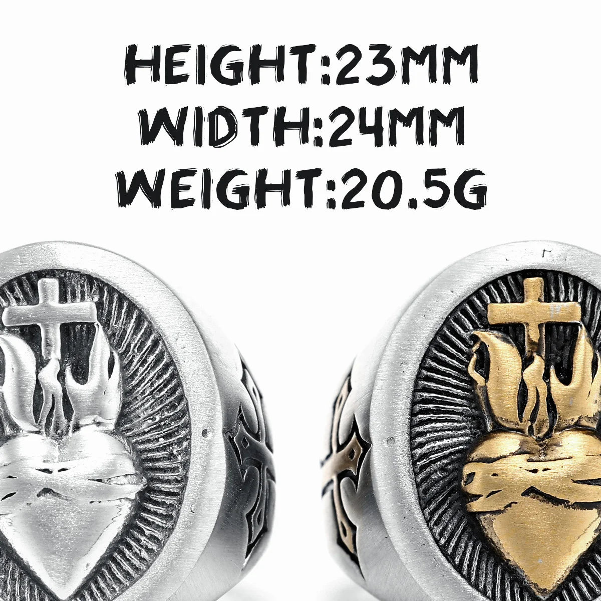 Heart of God Ring Religion Cross 316L Stainless Steel Mens Rings Amulet Rock for Male Boyfriend Biker Jewelry Gift Dropshipping