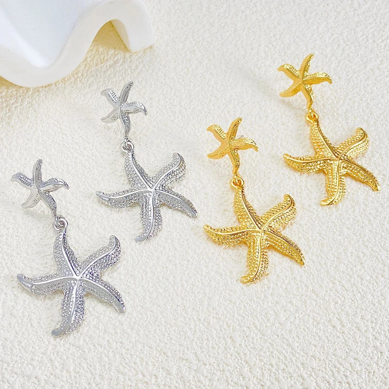 Seaside vacation retro minimalist ocean starfish earring pendant