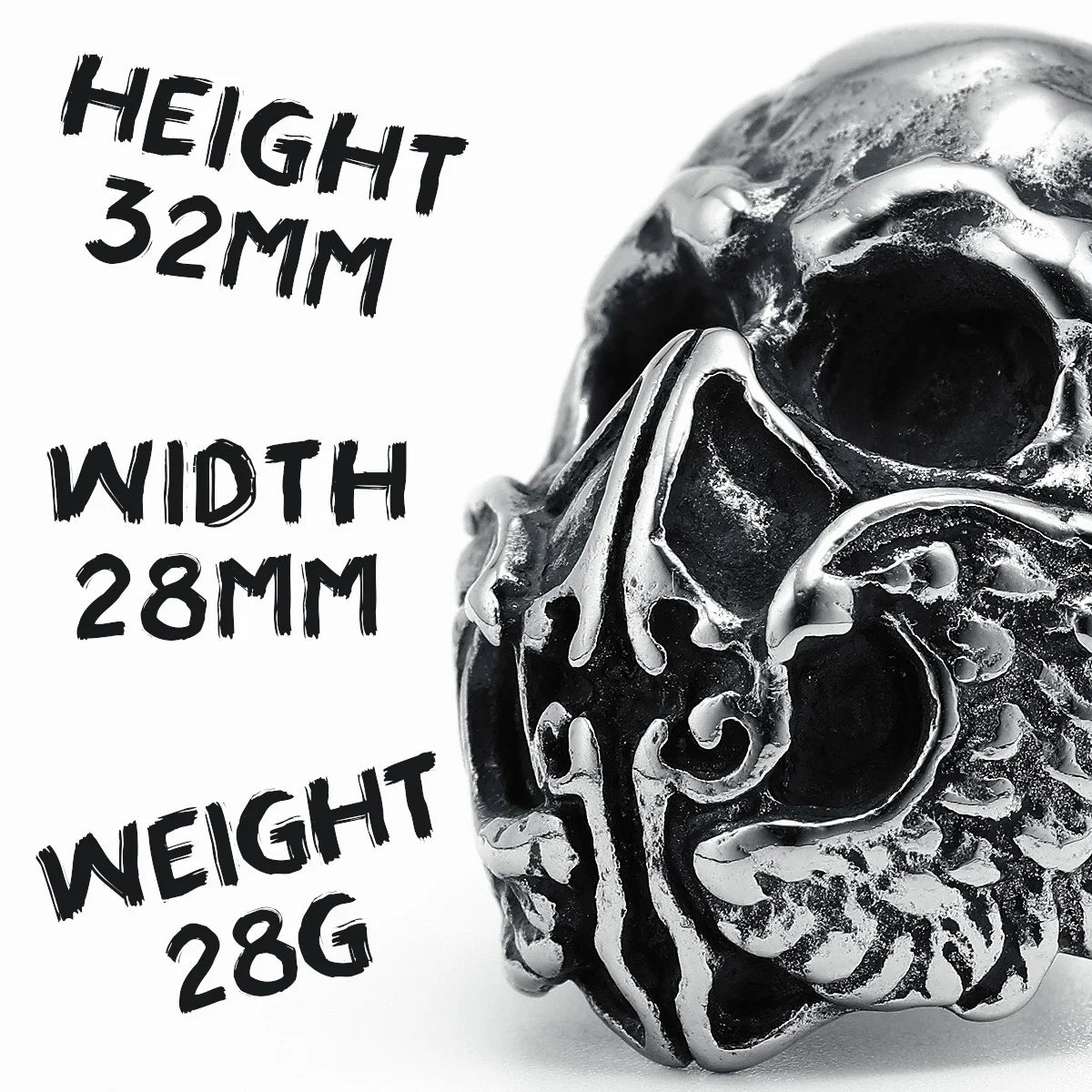 Mask Skull Men Rings 316L Stainless Steel Skeleton Wings Rock Punk Rap HipHop for Biker Rider Male Boyfriend Jewelry Best Gift