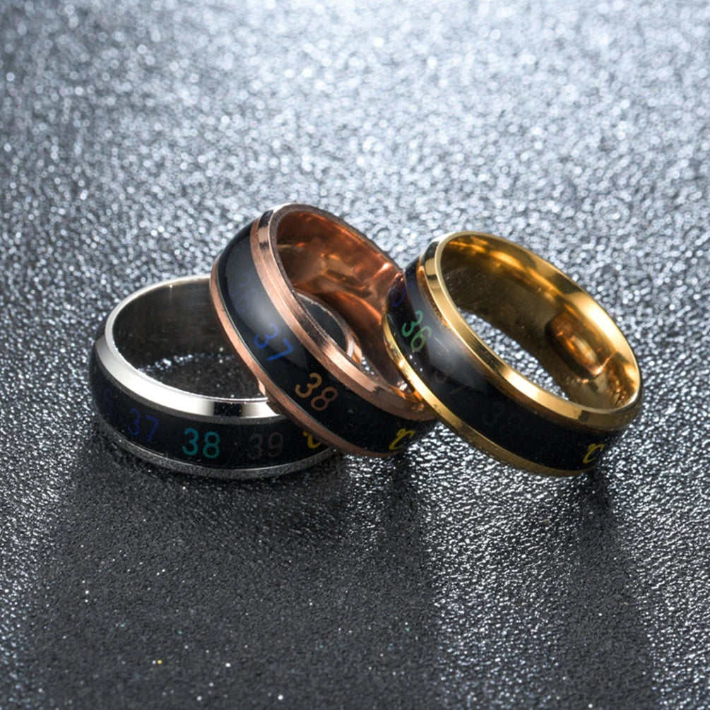 New Smart Temperature Ring Fashion Smart Stainless Steel Classic Wedding Couple Modern For Women Men Waterproof Rings jewelry