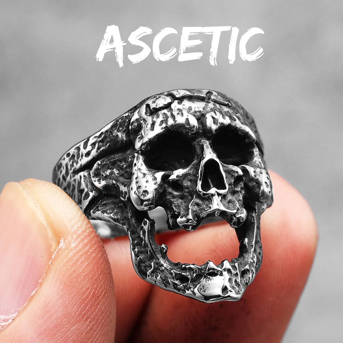 Vintage Punk Gothic All Skull Head Series Stainless Steel Womens Mens Rings Unique for Biker Jewelry Creativity Gift Wholesale