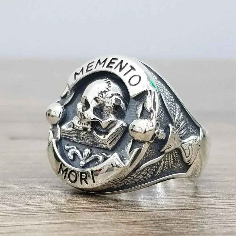 Silber Farbe Weiblichen Ring Memento Mori Schädel Kopf Ring Männer Ring Schmuck Zubehör Anillo Acero Inoxidable Mujer Кольцо Женское