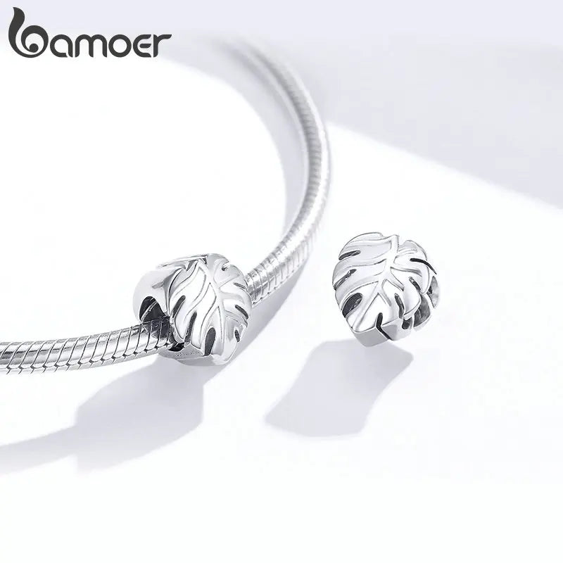 BAMOER Perle de charme plaquée or blanc en forme d'oiseau/libellule/tournesol pour bracelet original, breloque Bamoer pour la fabrication de bijoux, cadeau de Noël