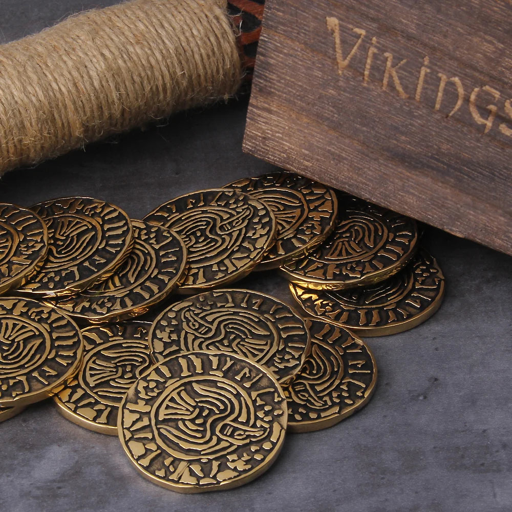 Creative Souvenir Gold Plated Viking Coin Collectible Great Gift Bit Coin Art Collection Gold Commemorative Coin with wooden box