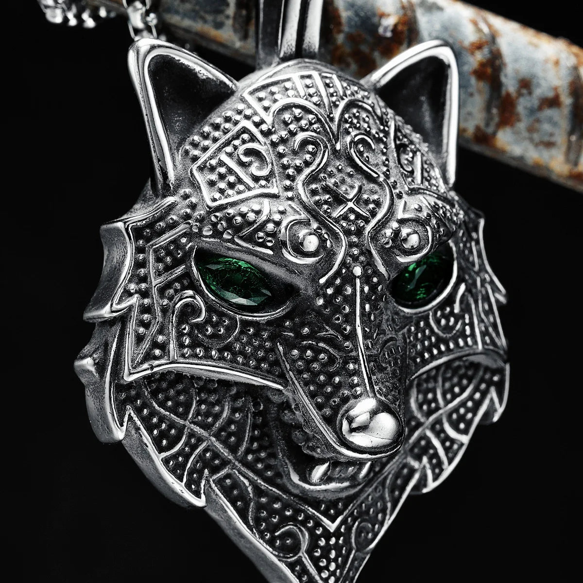 Retro Fuchs Anhänger Edelstein Auge Männer Tier Halskette 316L Edelstahl Kette Rap Rock Punk für Freund Männlichen Schmuck Geschenk dropshipping