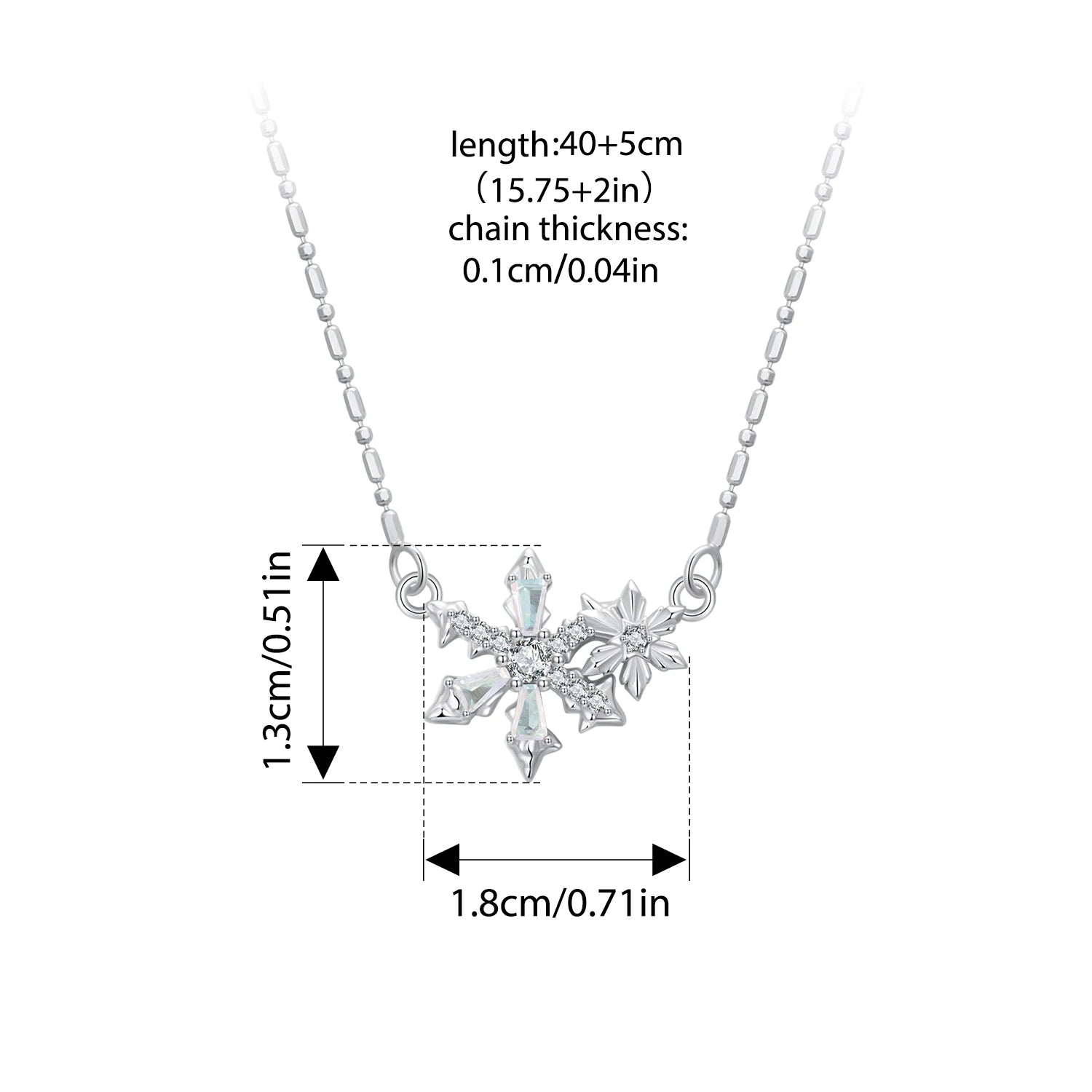 BISAER 925 Sterling Silver Ice Flower Pendant Necklace Sparkling CZ Adjustable Chain Plated White Gold for Woman Fine Jewelry