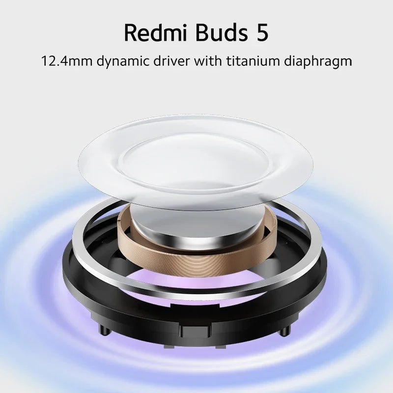 [World Premiere]  Xiaomi Redmi Buds 5 Global Version AI Noise Reduction for Calls Up to 40 Hours Long Battery Life TWS Earbuds