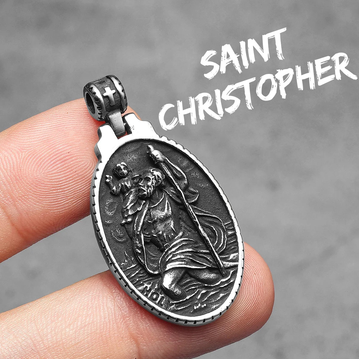 St Christopher Men Necklace 316L Stainless Steel Chain Pendant Traveler Amulet Prayer Hip Hop for Male Jewelry Gift Dropshipping