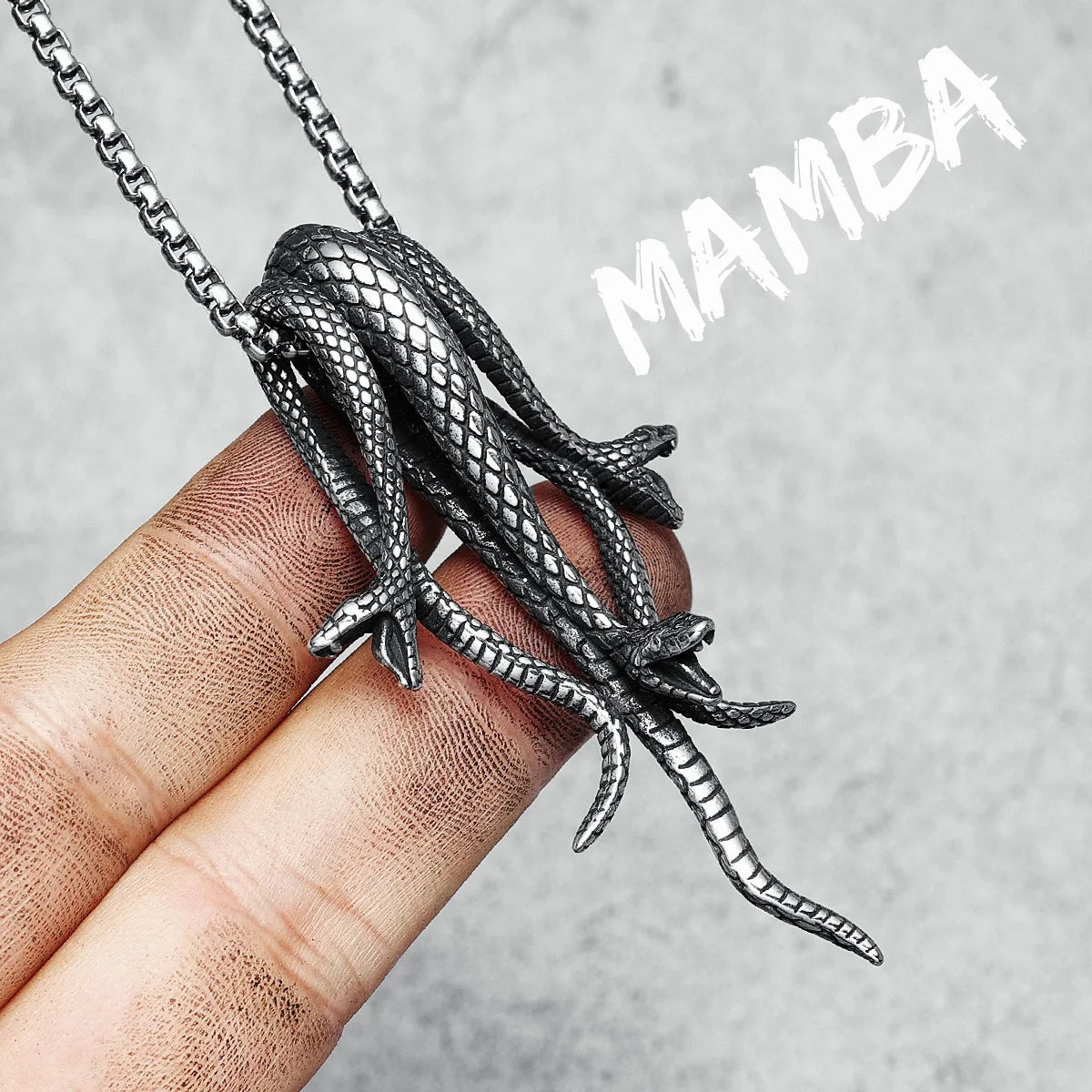 Mamba Pendants Men Snakes Necklaces 316L Stainless Steel Men Chain Rap Rock Punk for Friend Male Jewelry Best Gift Dropshipping