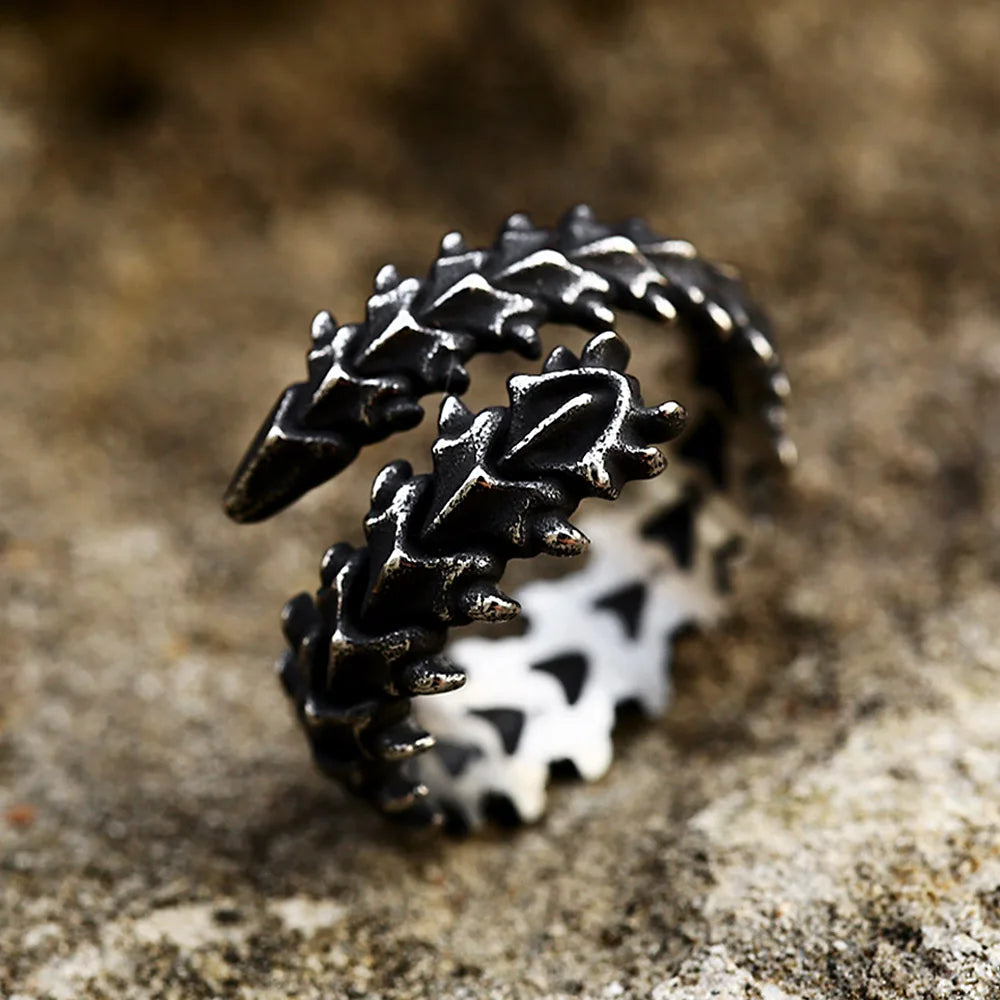 New Arrival Viking Dragon Bone Finger Ring For Men Women Fashion Vintage Stainless Steel Skeleton Rings Jewelry Gift Wholesale