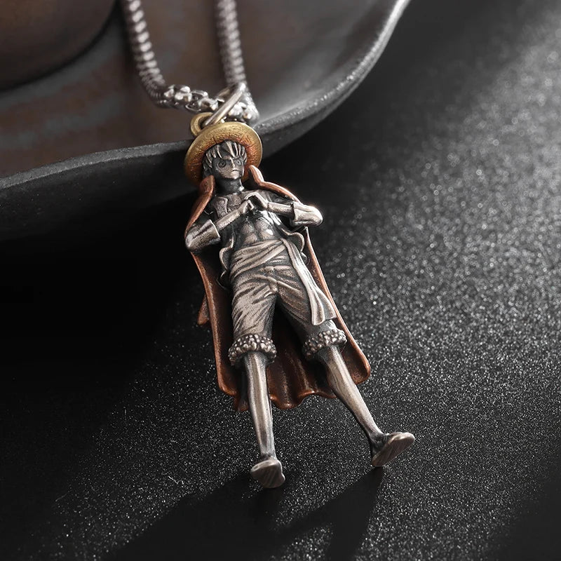 Personalized Creative 3D Anime Character Pendant Necklace Men's Sweater Chain Fashion Trend Hip-Hop Nautical Adventure Gift