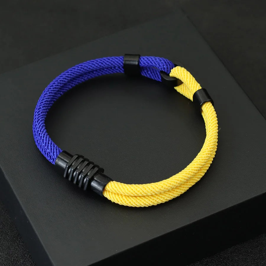 New Bicolor Thread Bracelet For Men Magnet Buckle Concentric Knot Nautical Marine String Braslet Bangle Ukrainian Braclet Joias