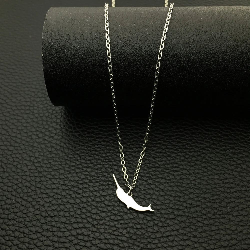 Cute Narwhal Stainless Steel Necklace Fashion Jewelry for Men and Women Drop Shipping YP7579