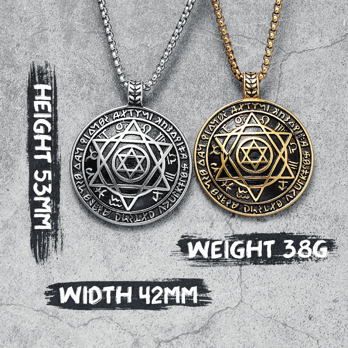 Hexagram Men Necklace Amulet 316L Stainless Steel Pendant Chain Religion Rock Punk Hip Hop for Male Jewelry Gift Dropshipping