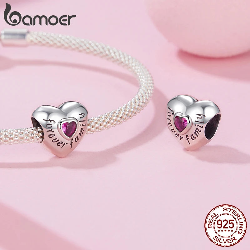 BAMOER 2024 Nouvelles perles de charme de la série Heart en argent sterling 925 adaptées au bracelet original DIY Bamoer Charm pour la fabrication de bijoux de Noël