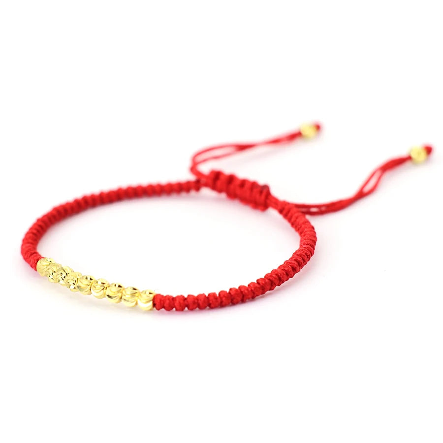 Lucky Amulet Bracelet For Women Handmade Weaven Macrame Braclet Stainless Steel Lantern Bead Braslet Red Thread Brazalete Joias