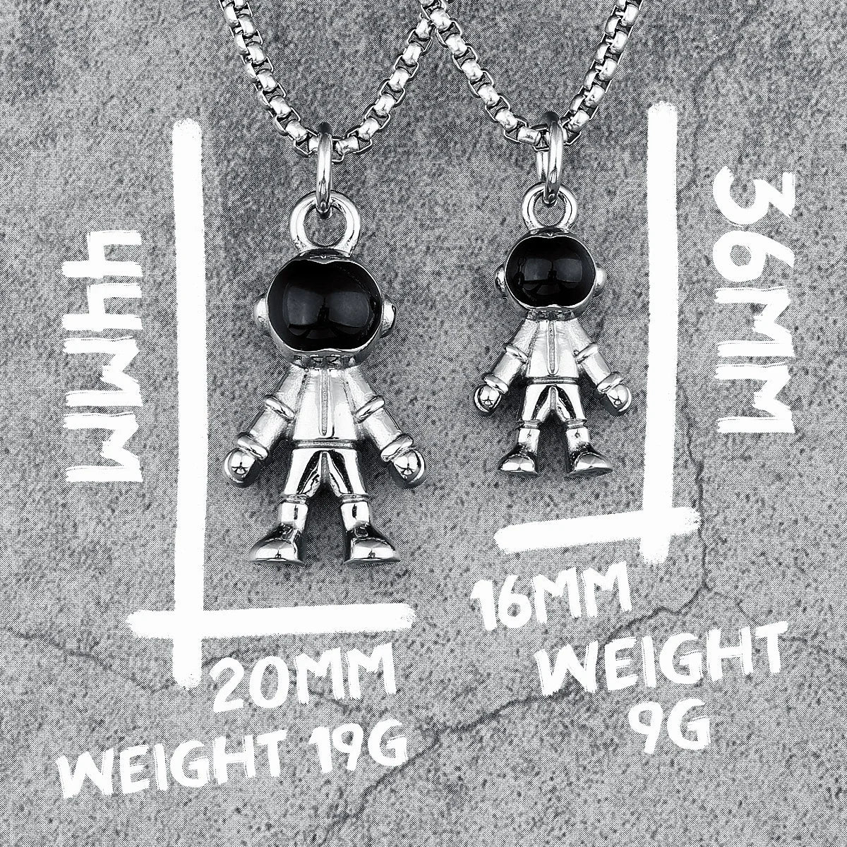 Simple Astronaut Necklaces Stainless Steel Men Trendy Hip Hop Rap Pendant Chain Party for Friend Male Jewelry Gift Dropshipping