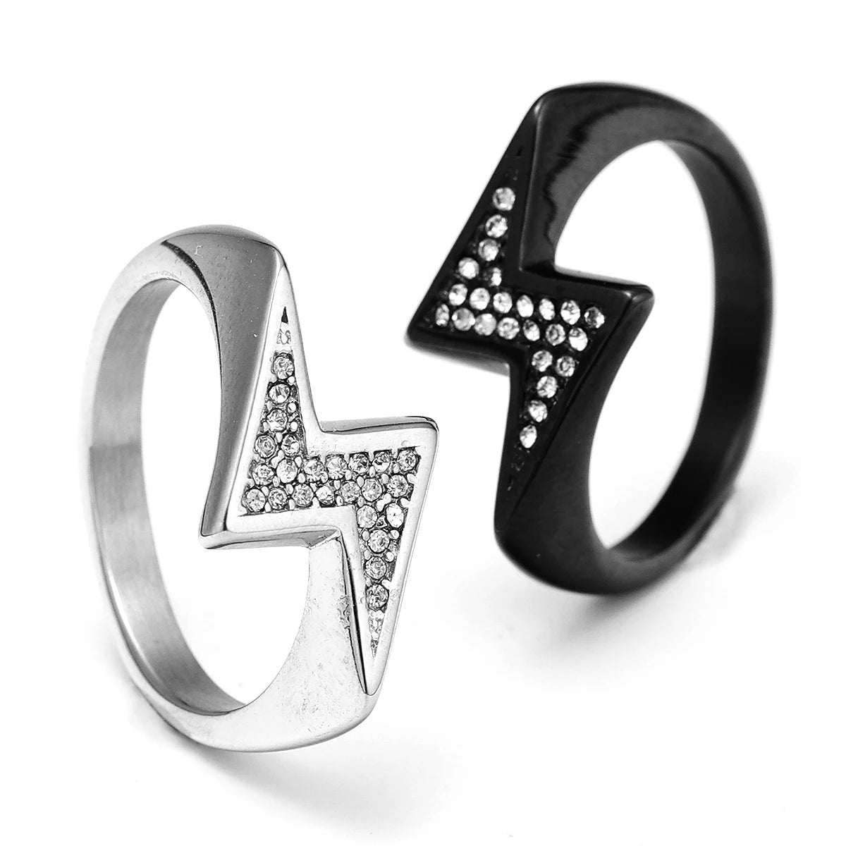 Einfache Blitzringe 316L Edelstahl Hip Hop Männer Ring Klassische Punk Rock Party für Freund Paar Schmuck Weihnachtsgeschenk