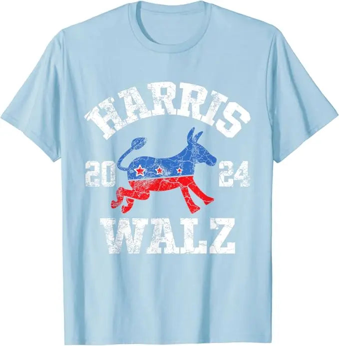 Harris Walz 2024 Election Kamala Harris Tim Waltz 2024 T-Shirt Humor Funny Pro Harris Support Fans Campaign Tees Novelty Gifts