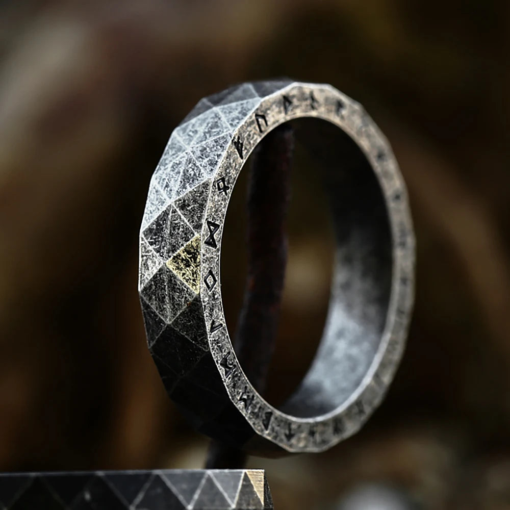 New Design Vintage Stainless Steel Viking Letter Rune Rings For Men Women Simple Nordic Odin Ring Couple Amulet Fashion Jewelry