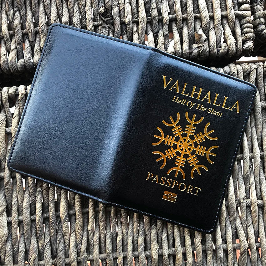 Vikings Valhalla Passport Cover Norse Mythology Passport Holder for Hall of The Slain Passport Cover  Travel