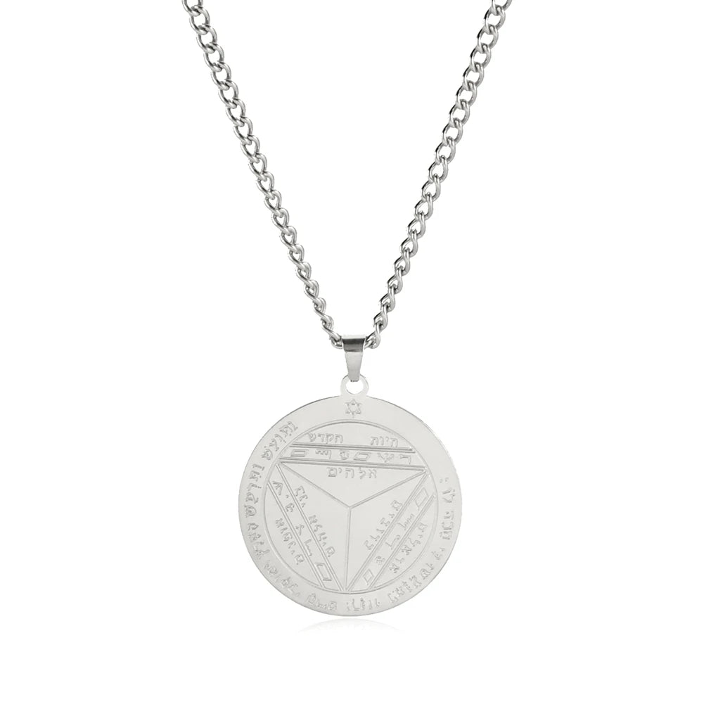 Key of Solomon Amulet Talisman Men Necklace First Second Fifth Seventh Pentacle Of The Jupiter Venus Mar Moon Necklaces Jewelry