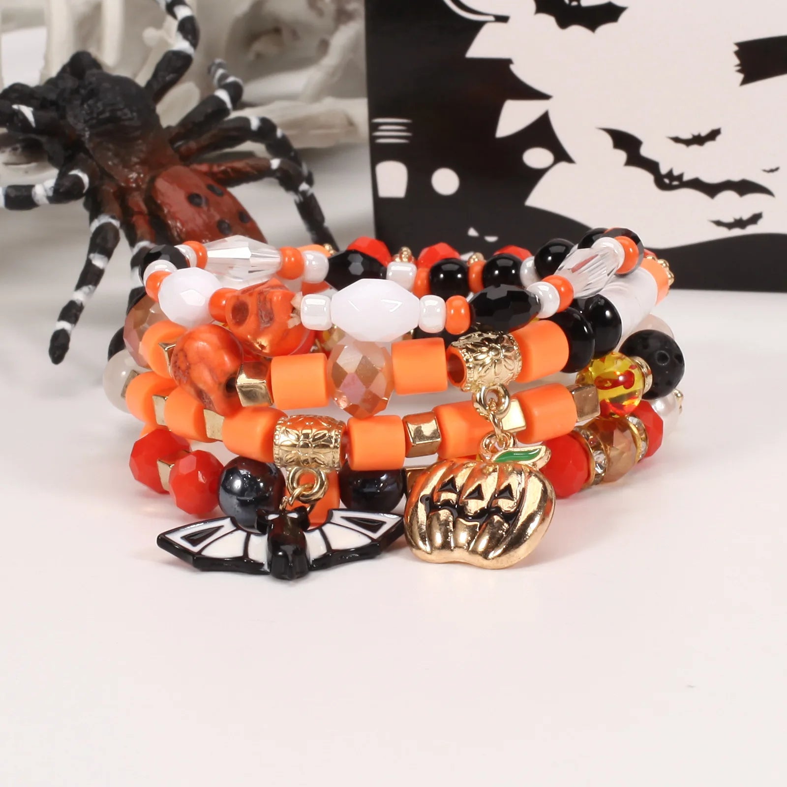 Pulseras de araña murciélago calabaza de Halloween