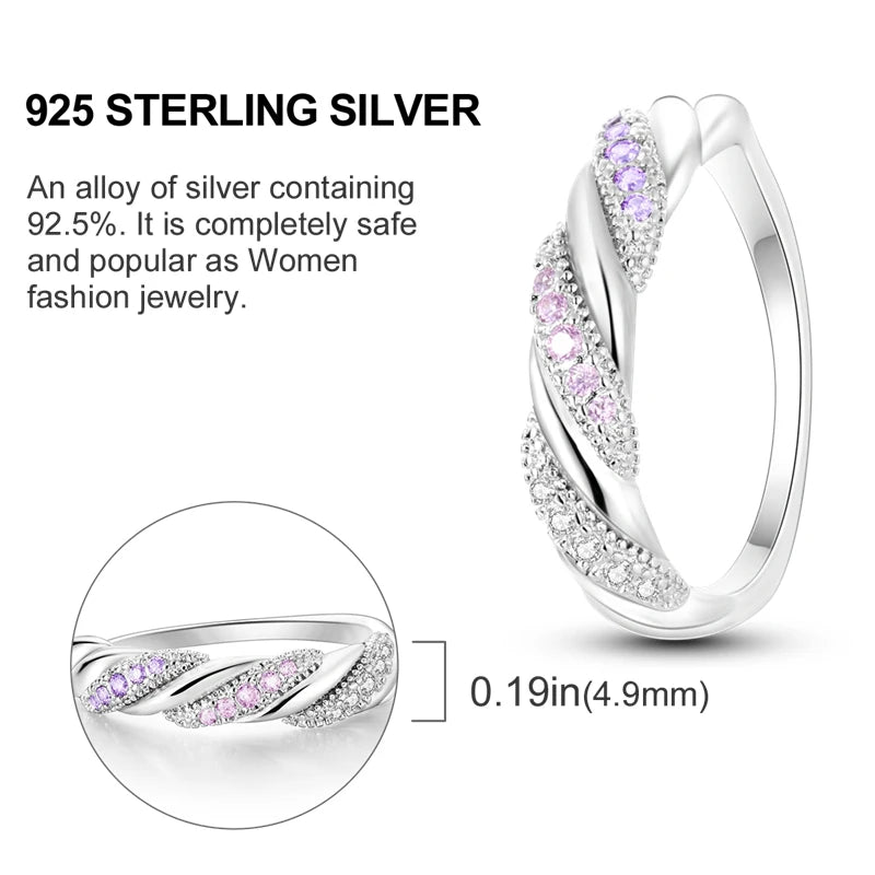 925 Sterling Silver Rings Original Design Blue Zircon Star Moon Finger Rings For Women High Quality Wedding Jewelry Gift