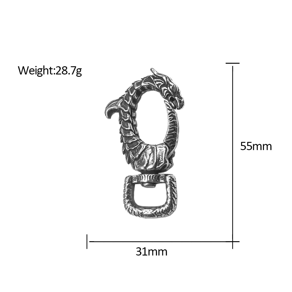 Stainless Steel Vikings Dragon Keychain / Pendant
