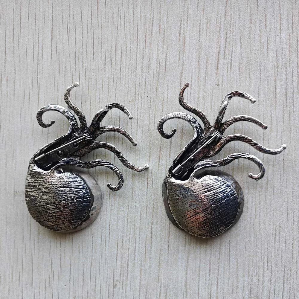 New Natural Ammonite Snail shell octopus shape pendants brooch for jewelry Accessories making free shipping Wholesale 2pcs/lot