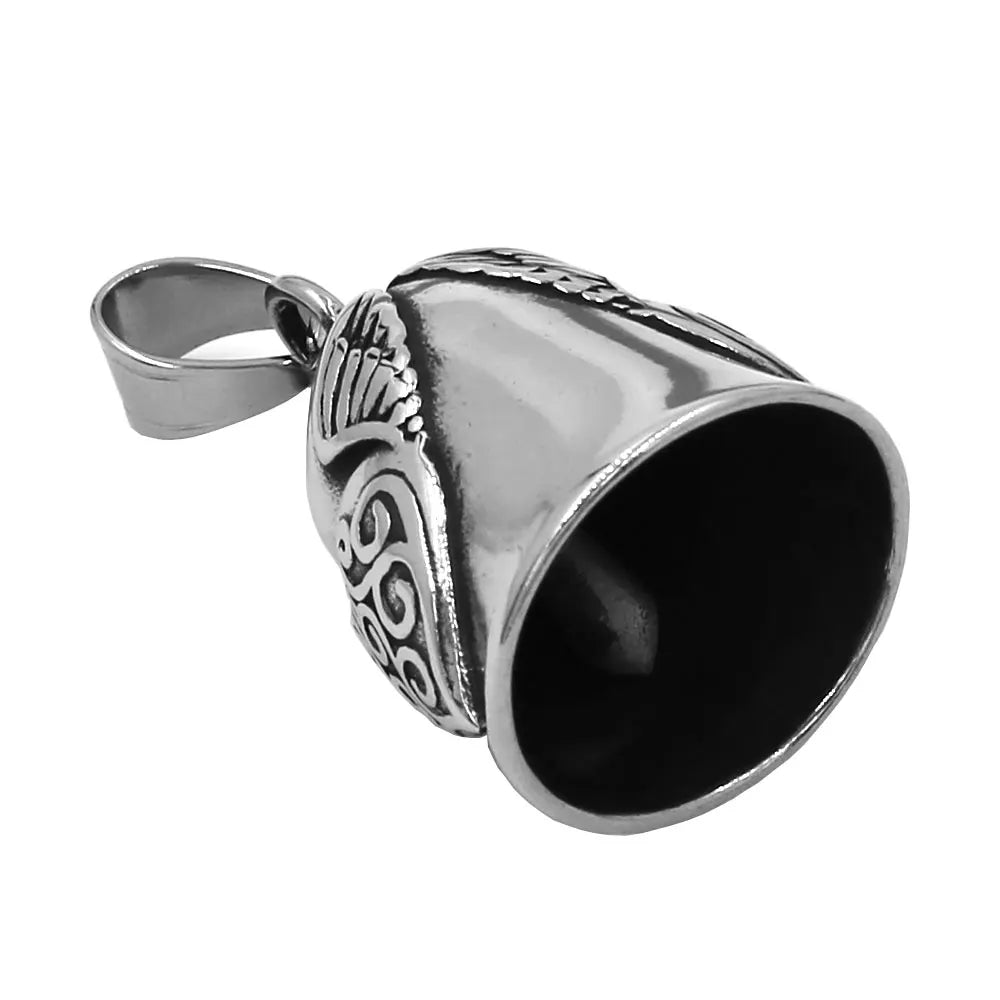 Fashion Black Wings Heart Bell Pendant Stainless Steel Charm Biker Jewelry Men Pendant Christmas Gift SWP0656A