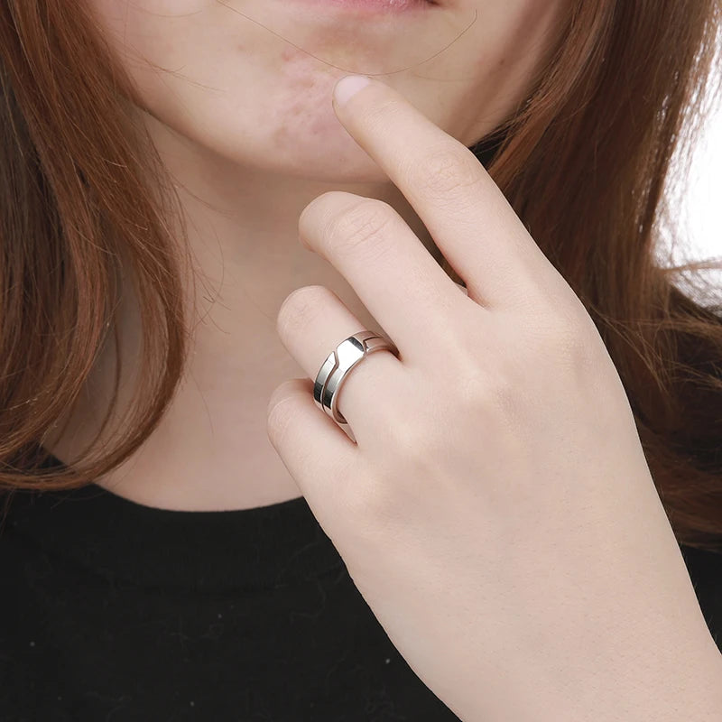 Bague de couple simple en acier inoxydable à la mode Dreamtimes pour hommes et femmes, bagues décontractées, bijoux, cadeau d'anniversaire de fiançailles 2023