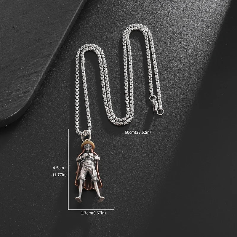 Personalized Creative 3D Anime Character Pendant Necklace Men's Sweater Chain Fashion Trend Hip-Hop Nautical Adventure Gift