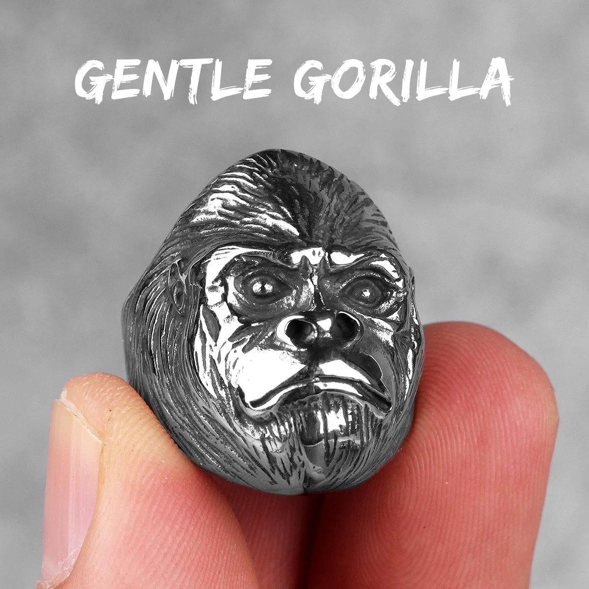 Gorilla Monkey Ring Stainless Steel Men Rings Wild Animal Punk Retro for Male Rock Jewelry Jewelry Gift Dropshipping Iron Studio