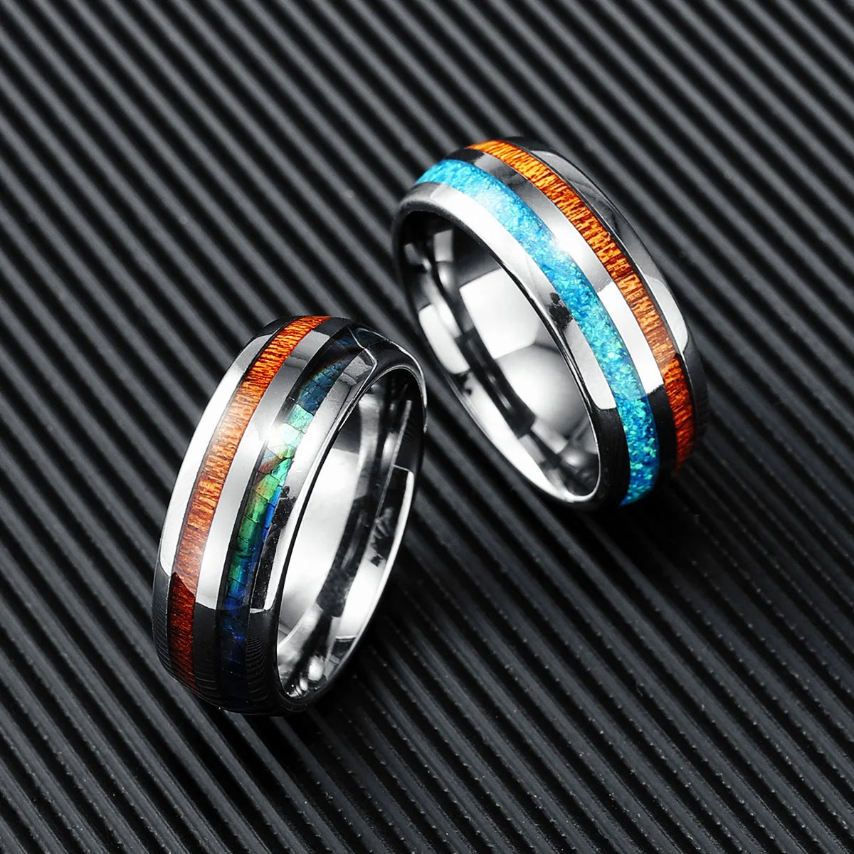 Luxury Tungsten Mens Rings Simple Charm Luxury Artistic Mosaic for Gentleman Male Boyfriend Jewelry Creativity Gift Wholesale