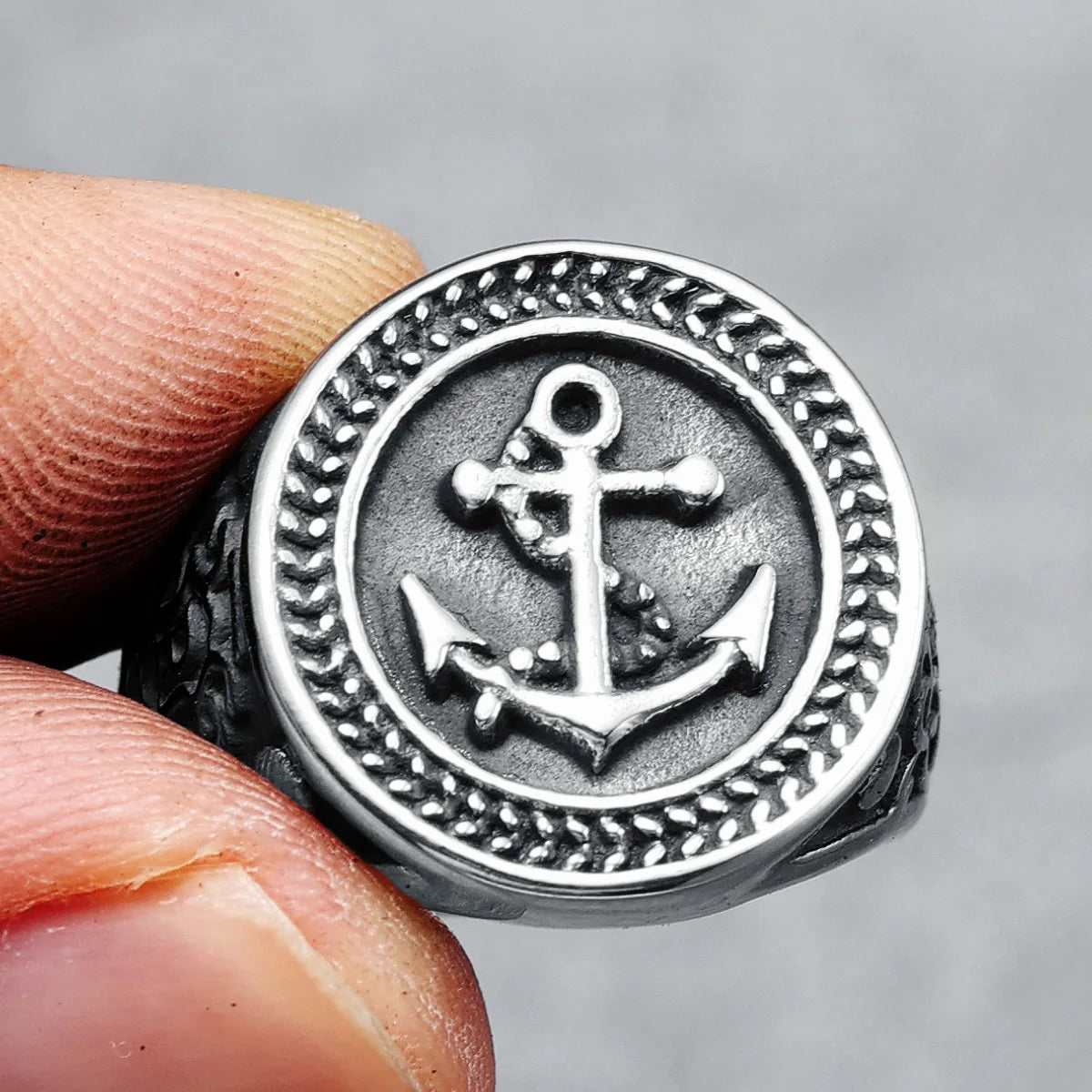 316L Stainless Steel Men Rings Anchor Navy Ocean Luxury Punk Rock Rap for Biker Male Boyfriend Jewelry Best Gift Dropshipping