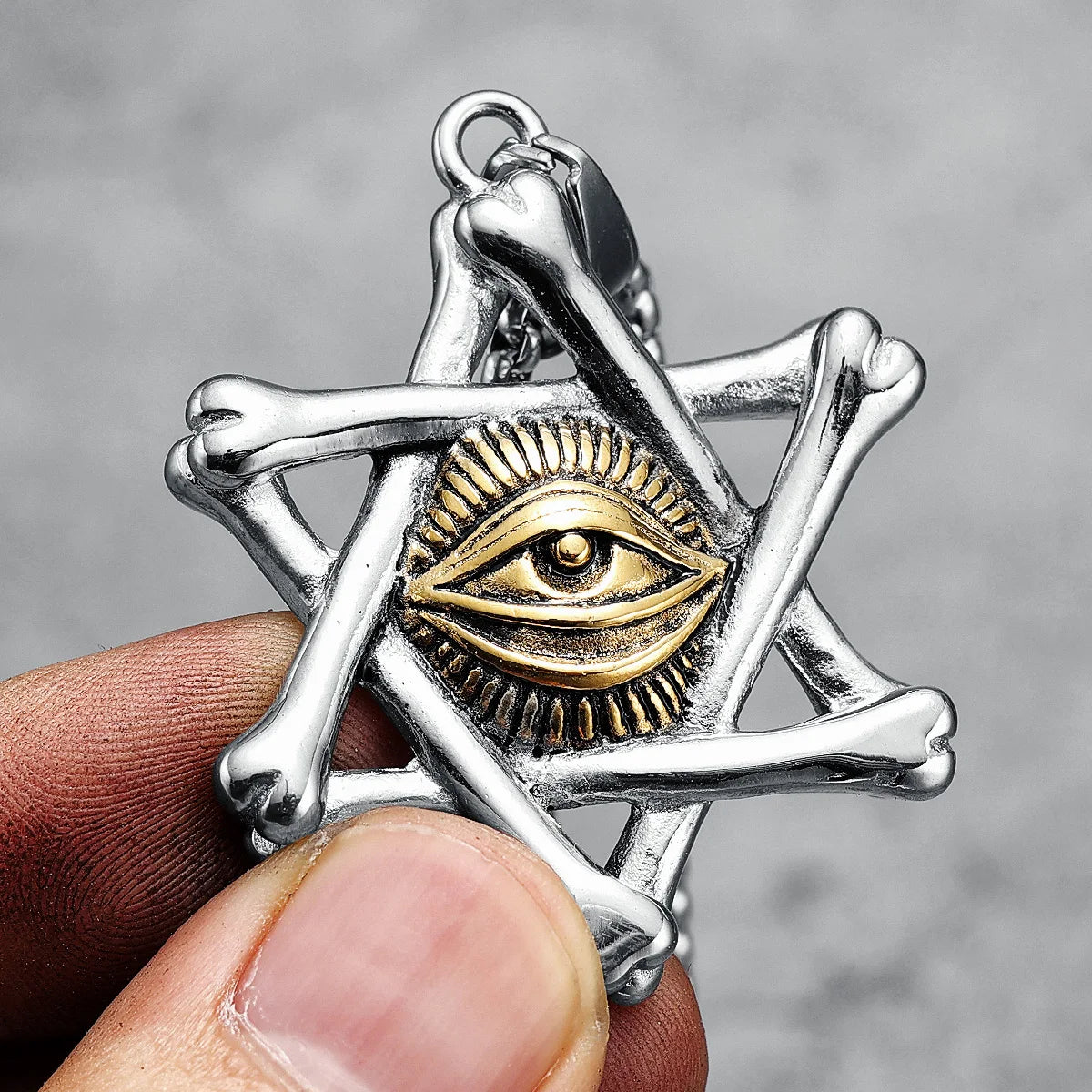 Eye of Horus Men Necklace Hexagram Eyes 316L Stainless Steel Pendant Chain Religion Rock Punk for Male Jewelry Gift Dropshipping