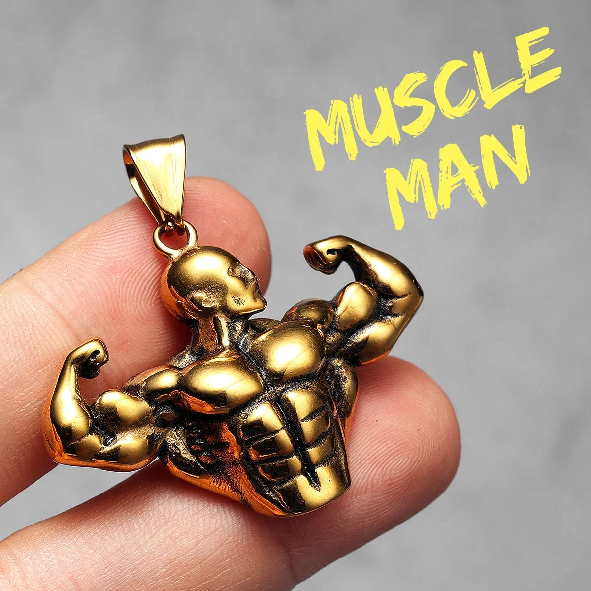 Gym Muscle Power Fitness Men Necklace Stainless Steel Bodybuilding Pendant Chain Women Jewelry Fashion Wholesale Dropshiping