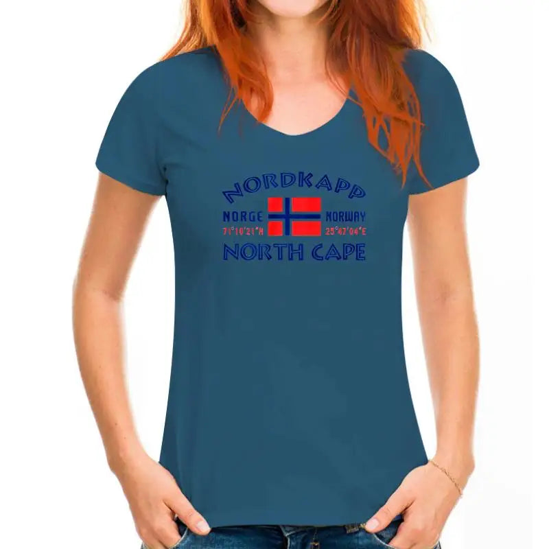 T-shirt imprimé en coton à manches courtes pour hommes NORDKAPP Norvège chemises vestes t-shirt pour femmes