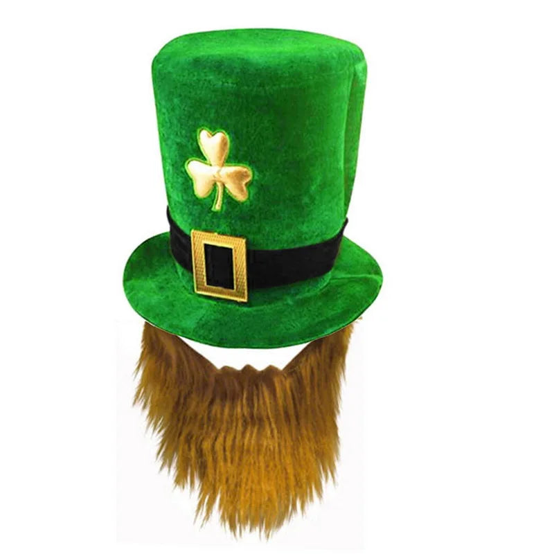 Déguisement fantaisie irlandais pour la Saint-Patrick, chapeau à motif trèfle de lutin