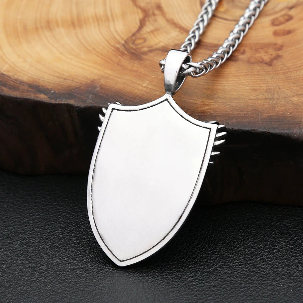 New Vintage Stainless Steel Stain Michael Pandent Necklaces Fashion Punk Angel Wings Necklace For Men Women Amulet Jewelry Gifts