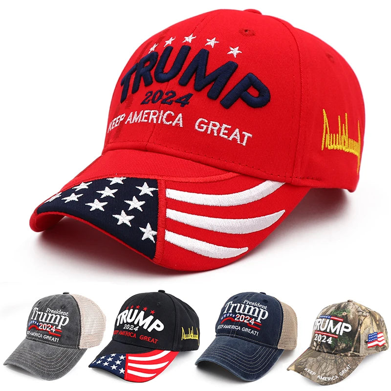 New Trump 2024 MAGA Hats Cap Baseball Embroidery Camo USA KAG Make Keep America Great Again Snapback President Embroidered Hat