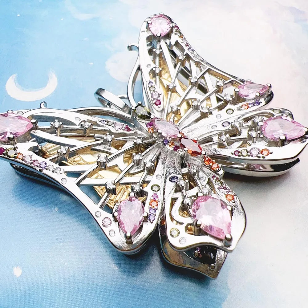 Pendant Butterfly Wealth of Nature Winter Fashion 925 Sterling Silver Jewelry Bohemia Insect Gift For Women