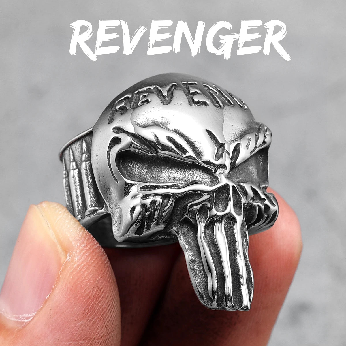 Bague en acier inoxydable 316L pour homme, motif tête de mort, style punk rock, démon, vengeance, rap, fête, motard, petit ami, bijoux, meilleur cadeau