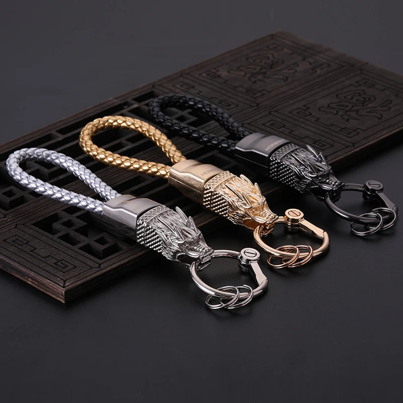 Luxury Keychains Men Women Car Key Chain for Key Ring Holder Jewelry Genuine Leather Rope Bag Pendant Custom Engraving Best Gift