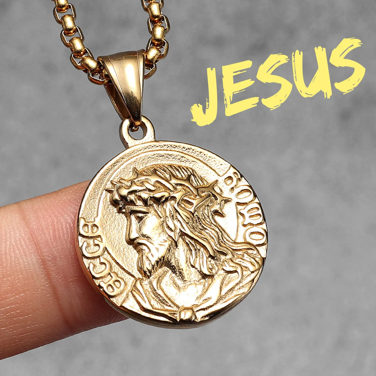 Christian Jesus Pendants 316L Stainless Steel Necklaces Men Powerful Amulet Chain Rock Punk Religion Jewelry Gift Dropshipping