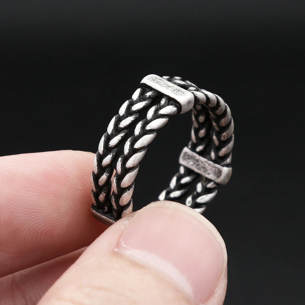 Vintage Fashion Braided Rings For Men Women Stainless Steel Simple Couple Wedding Bands for Lovers Party Jewelry Gifts Wholesale