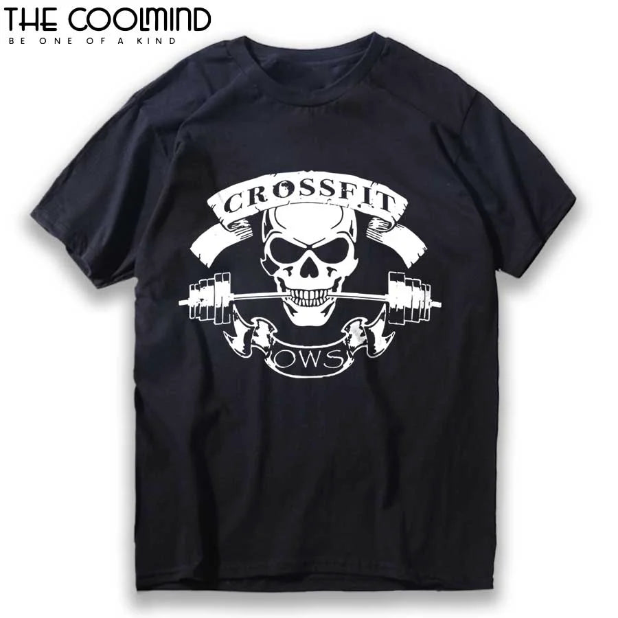 Camiseta COOLMIND 100% algodón para hombre, camiseta informal para hombre, camisetas de verano con diseño de CROSSFIT, camisetas para hombre, ropa para hombre