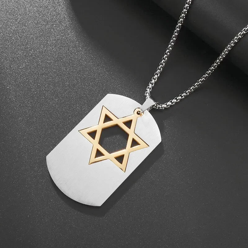 New Fashion Zircon Star of David Pendant Men Women Trend Charm Hexagonal Star Necklace Daily Casual Jewelry Gift